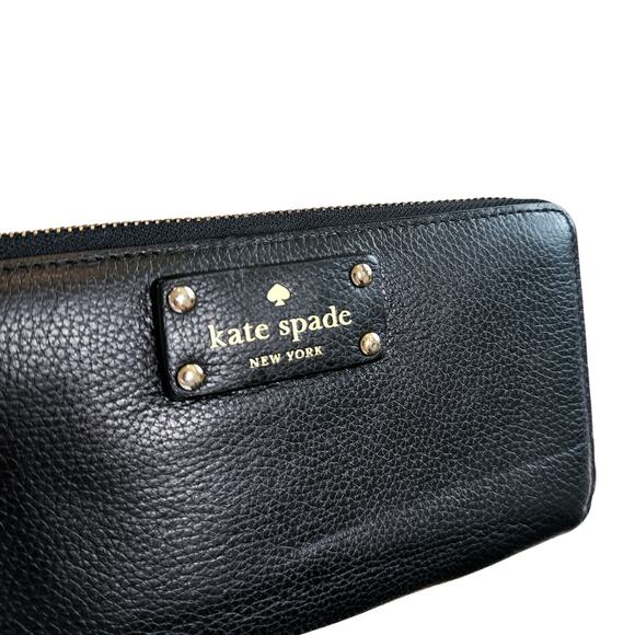 Kate Spade Berkshire Road Neda Long Zip Leather Wallet Black Gold Nude WLRU1885 - Picture 14 of 14